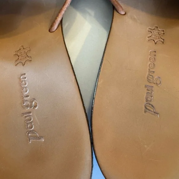 Paul Green Brown Leather Sandals Slides made in Austria AU4/US 6 - Picture 3 of 10